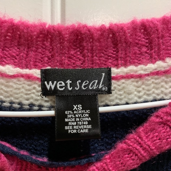 Pink Navy White Striped Sweater - Picture 3 of 3